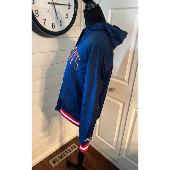 New Patriots Sequin Waterproof Hooded Bomber Jacket - Picture 7 of 11